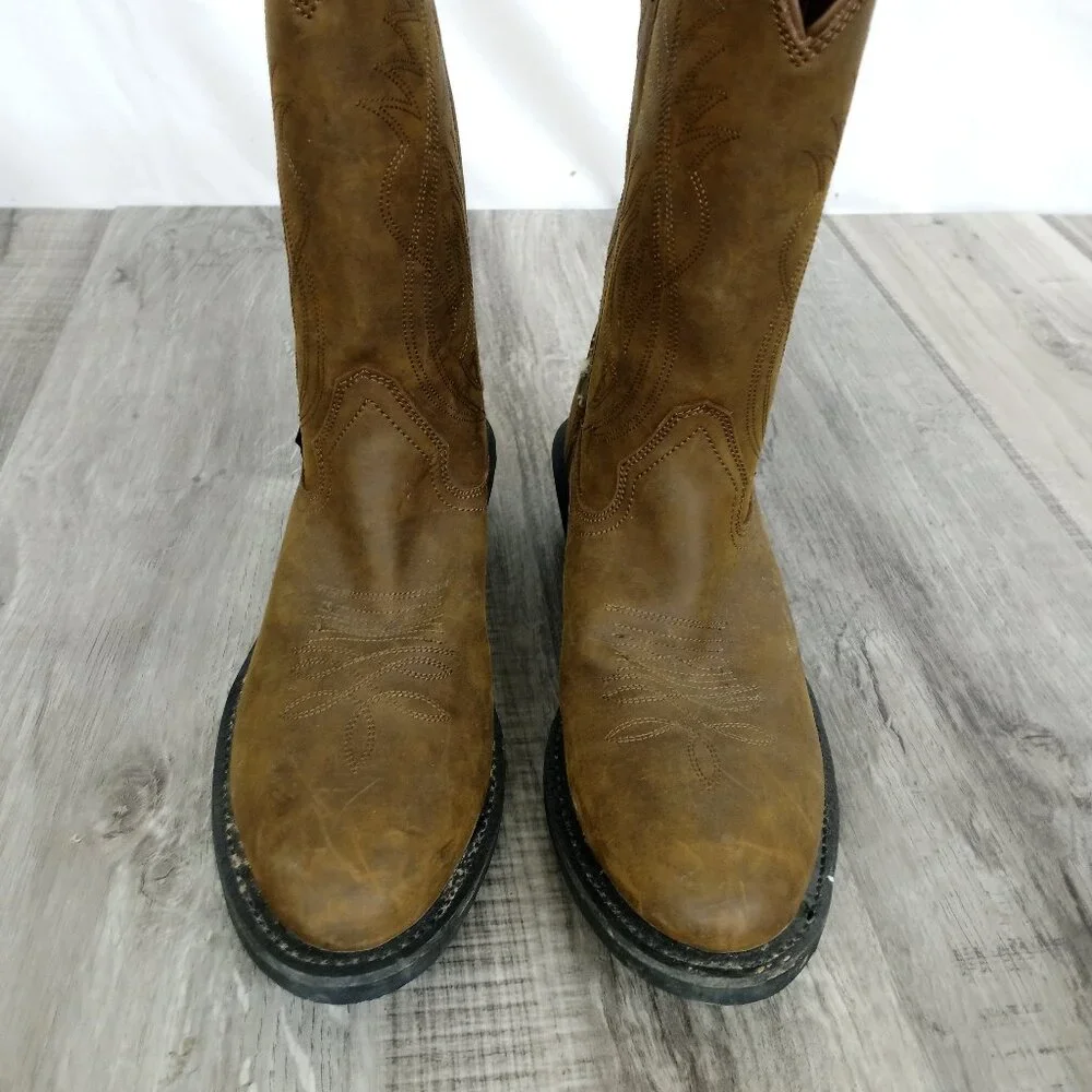Justin Boots Men's 10.5 D Western No Lace Leather Boots
